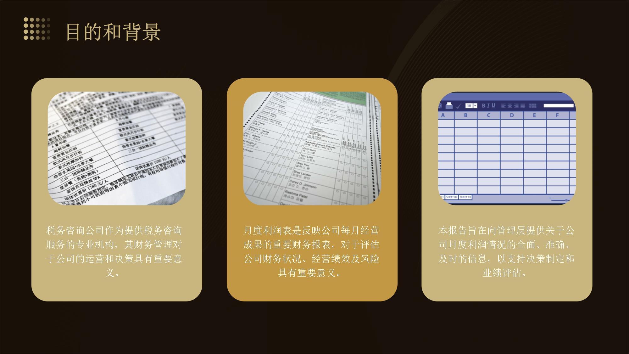 稅務咨詢公司財務管理人員月度利潤表分析報告